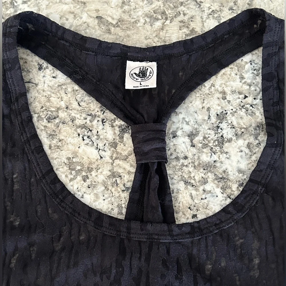 Body Glove Semi Sheer Burnout Ruffle Racerback Swim Cover Up Dress Tunic Size L - Picture 6 of 11